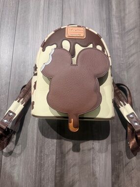 Loungefly Cream & Brown Chocolate-Dipped Mickey Bar Mini Backpack